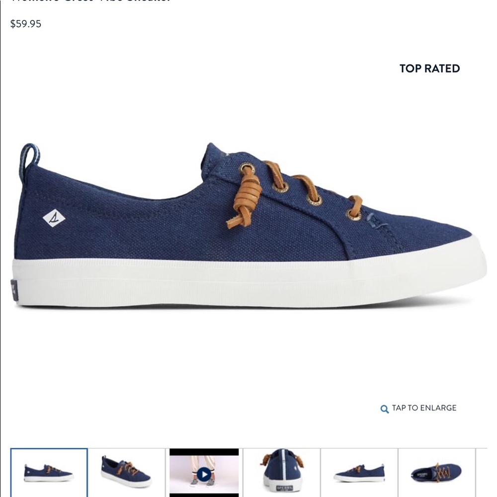 Sperry Crest Vibe Navy slip on sneaker, size 7
